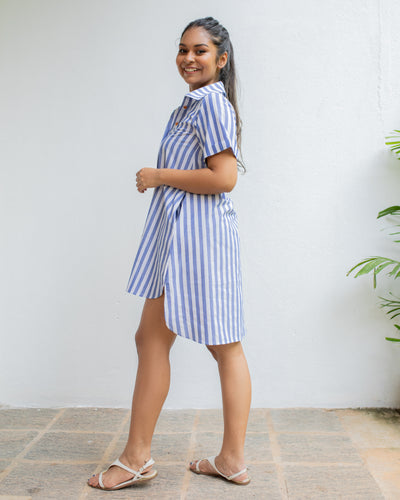 Joy Shiift Dress -Blue Stripe