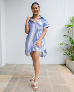 Joy Shiift Dress -Blue Stripe
