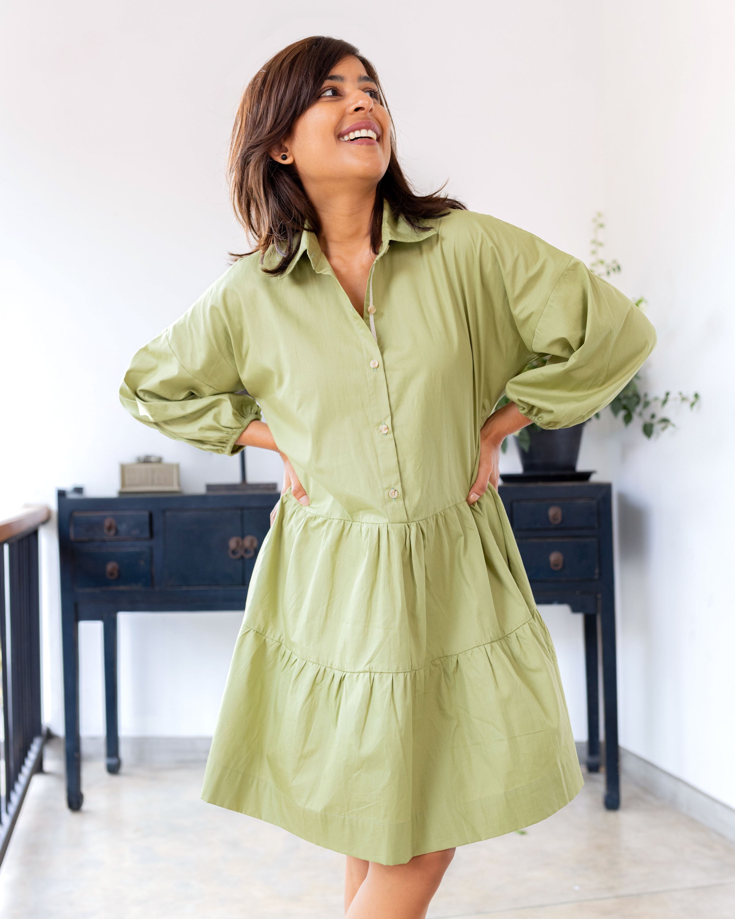 Too Sweet Layered Mini Dress - Sage Green Too Sweet Layered Mini Dress - Sage Green