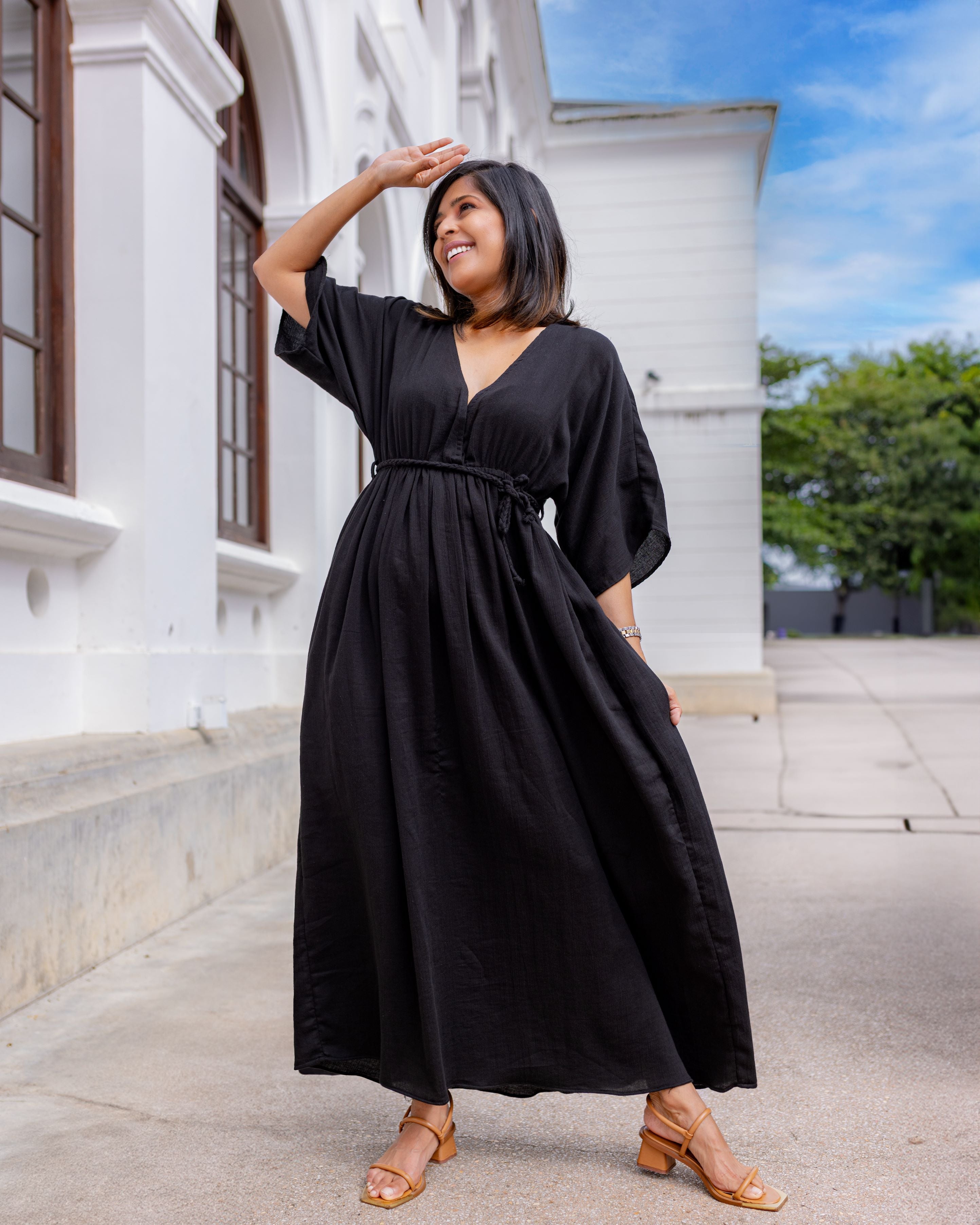 Rosalini Kaftan Maxi Dress - Black JoeY Clothing Rosalini Kaftan Maxi Dress - Black JoeY Clothing
