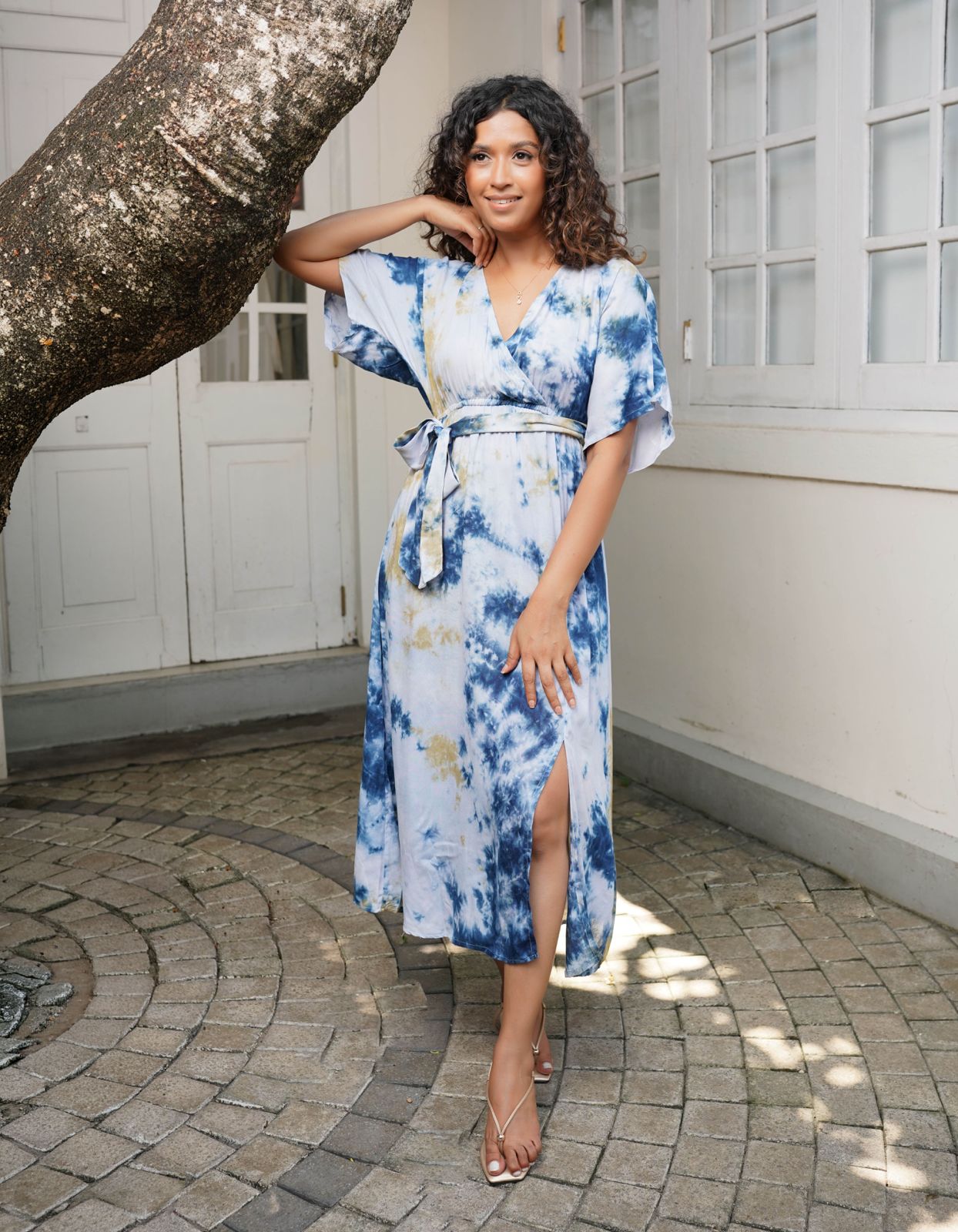 Seya Batik Midi Dress - Blue Batik Seya Batik Midi Dress - Blue Batik