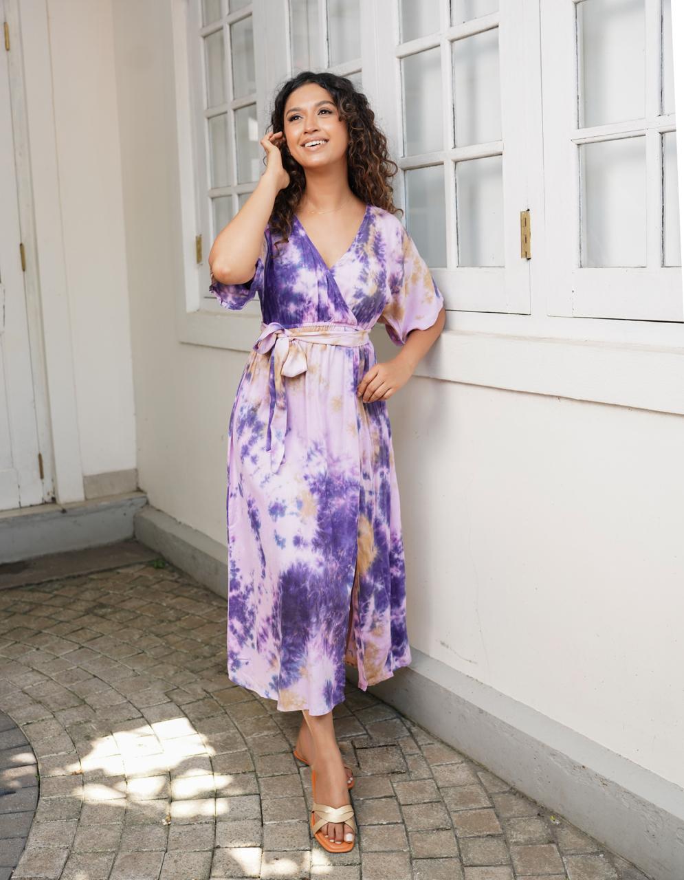 batik purple dress Boubou Batik Long Dress Purple SophiaClothes