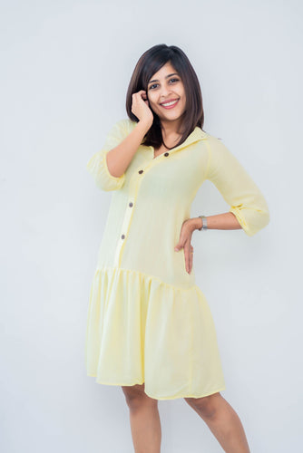 Hailee Dress- Pastel Yellow