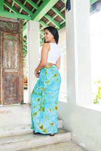 Vichithra Batik Wrap Skirt/ Lungi Skirt -Mint