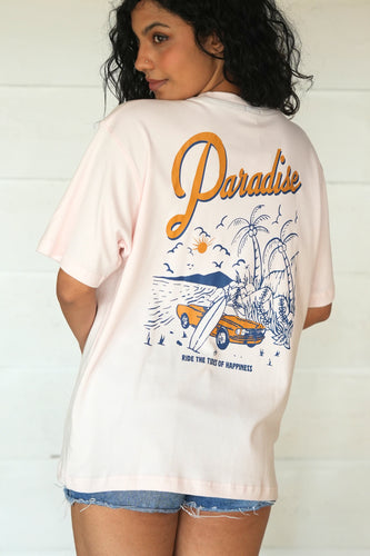 Paradise Mindset Oversize Tee Light Pink- Unisex