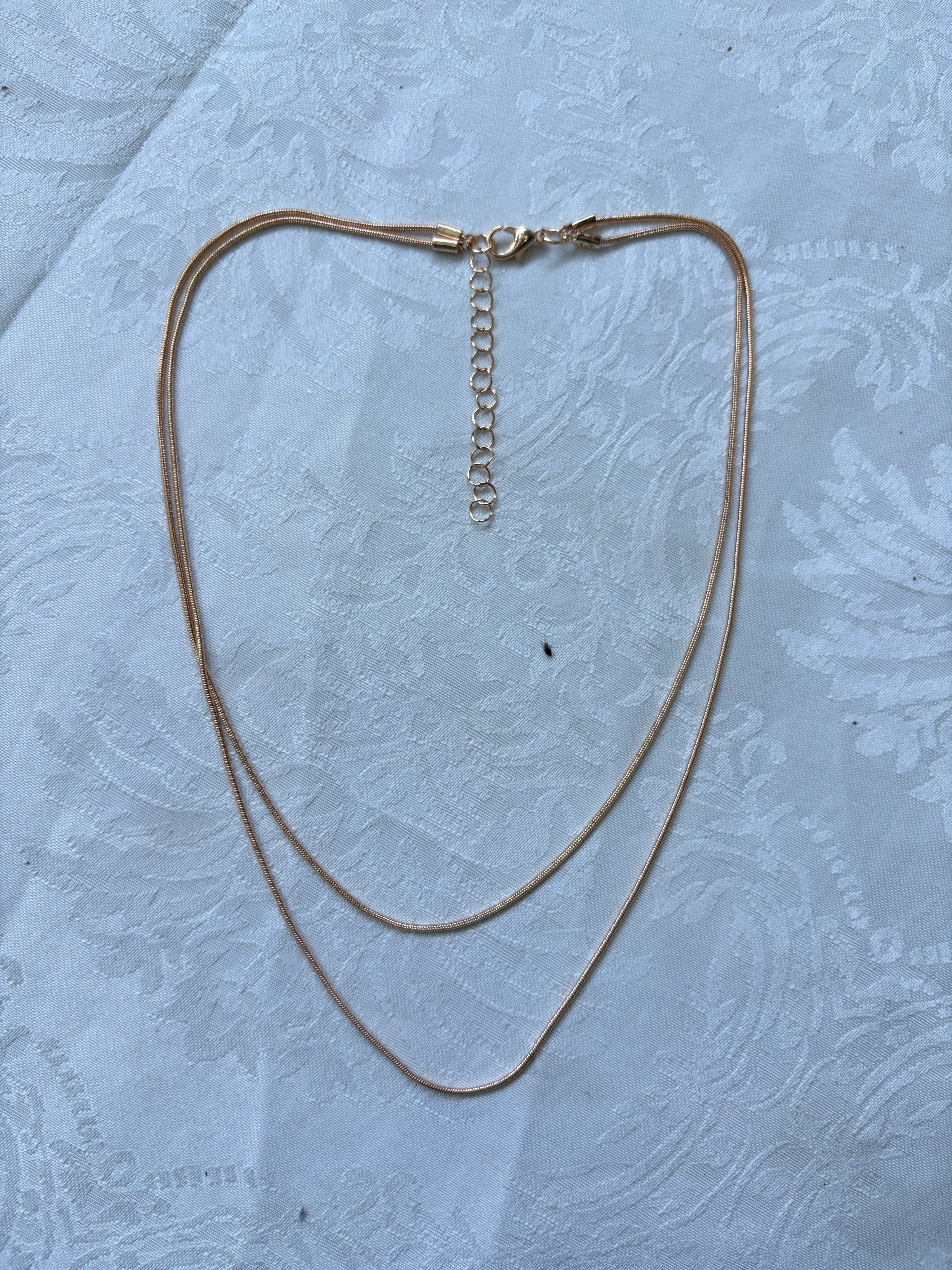 Double Snake Bone Necklace
