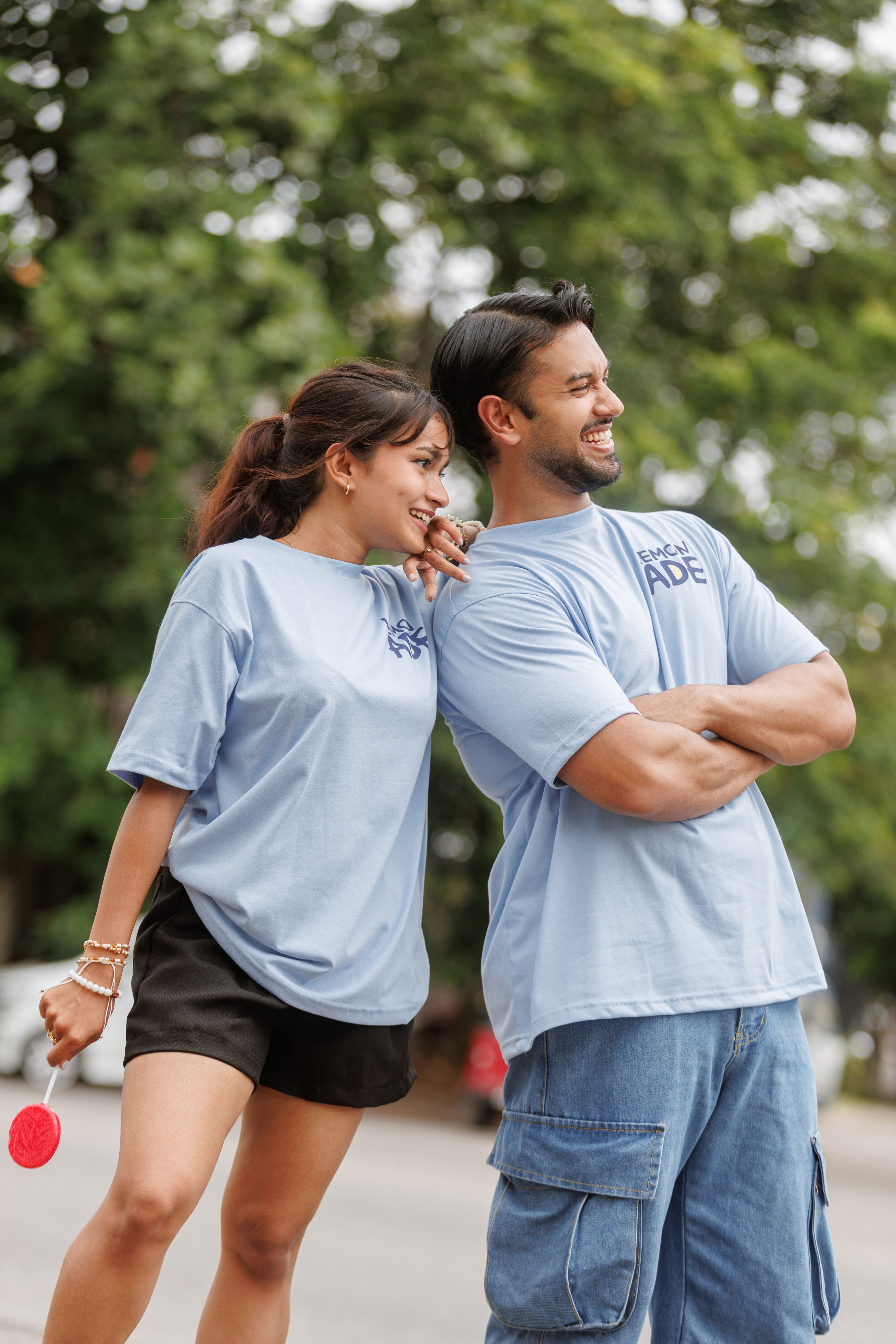 Lemonade Unisex Oversized Tee- Pastel Blue