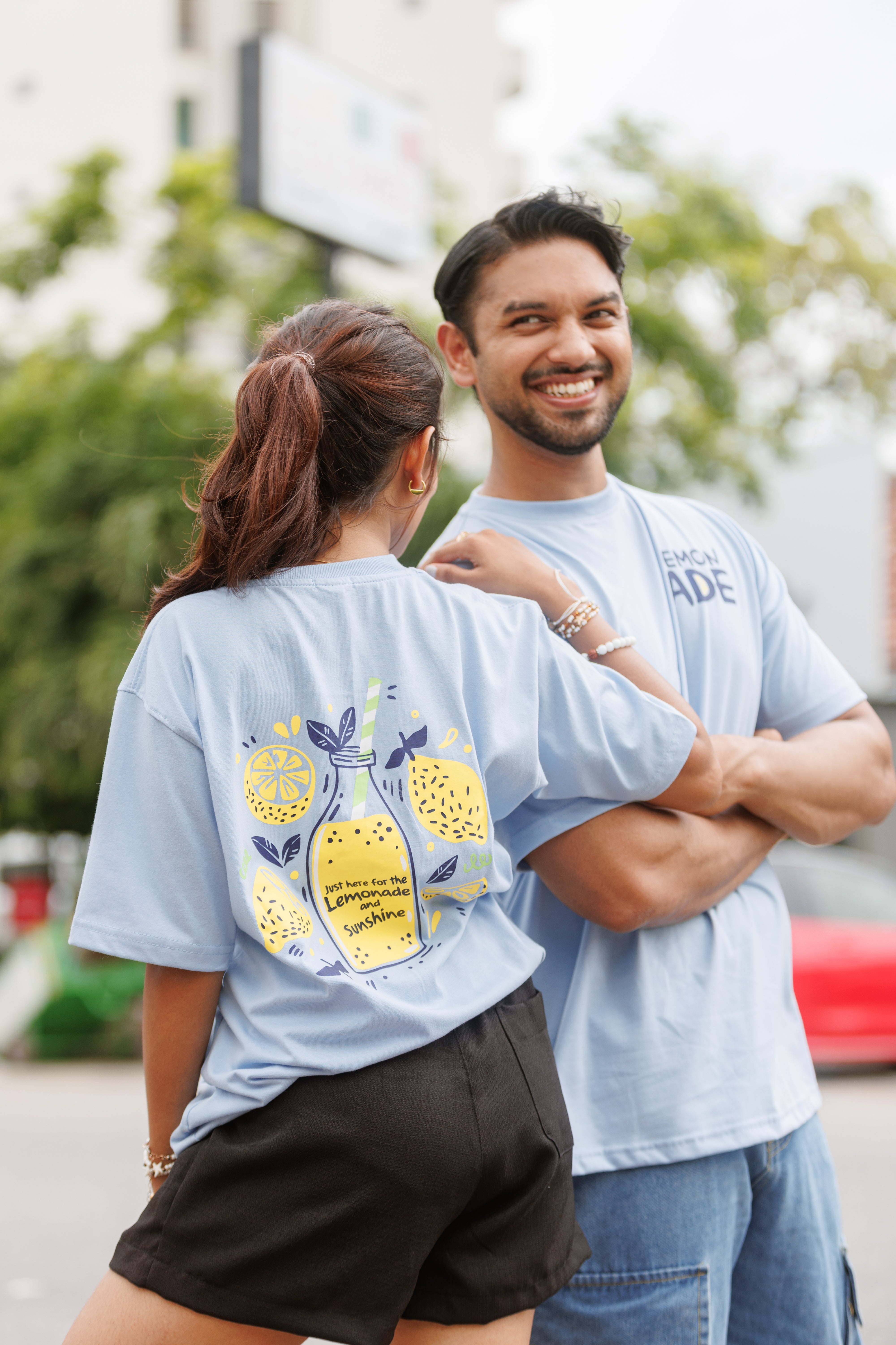 Lemonade Unisex Oversized Tee- Pastel Blue