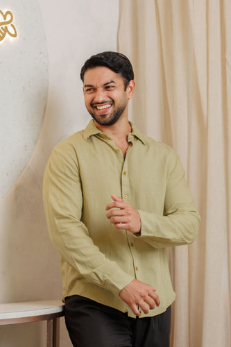 Adam Cotton Shirt for Men- Olive