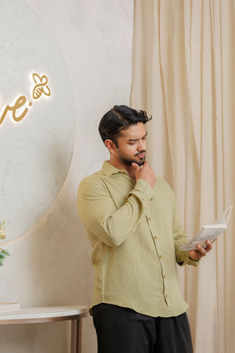 Adam Cotton Shirt for Men- Olive