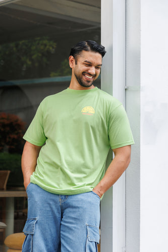 Too Sweet to Be Sour Unisex Oversized Tee- Lime green