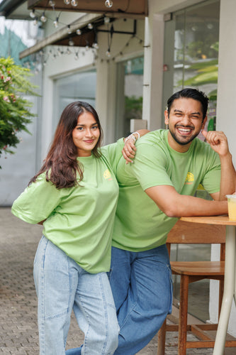 Too Sweet to Be Sour Unisex Oversized Tee- Lime green