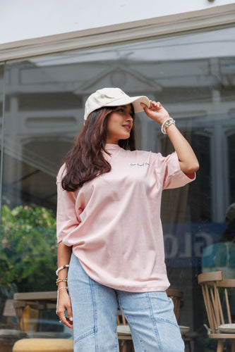 Caught in the City Unisex Oversized Tee- Pink