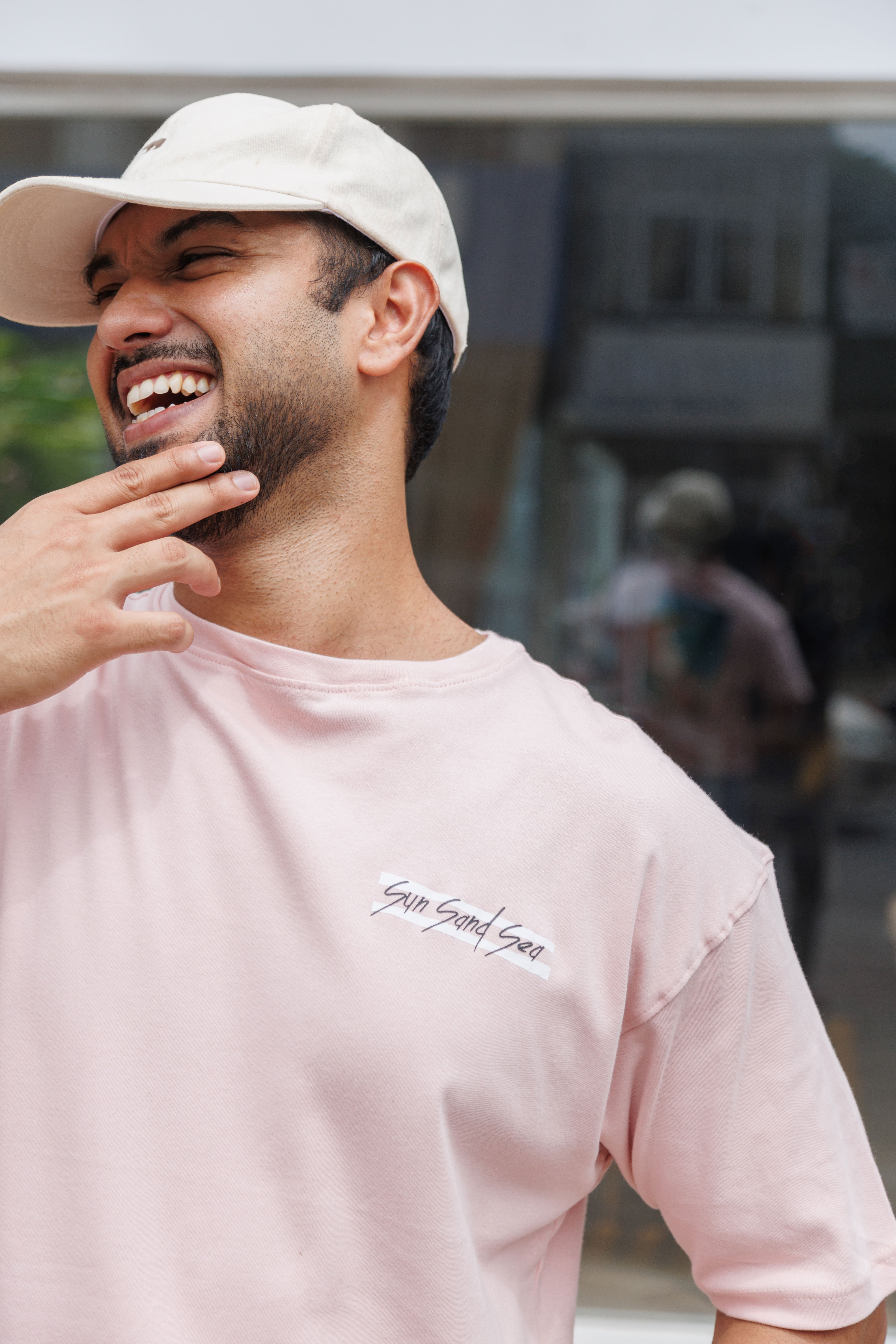 Caught in the City Unisex Oversized Tee- Pink