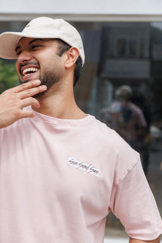 Caught in the City Unisex Oversized Tee- Pink