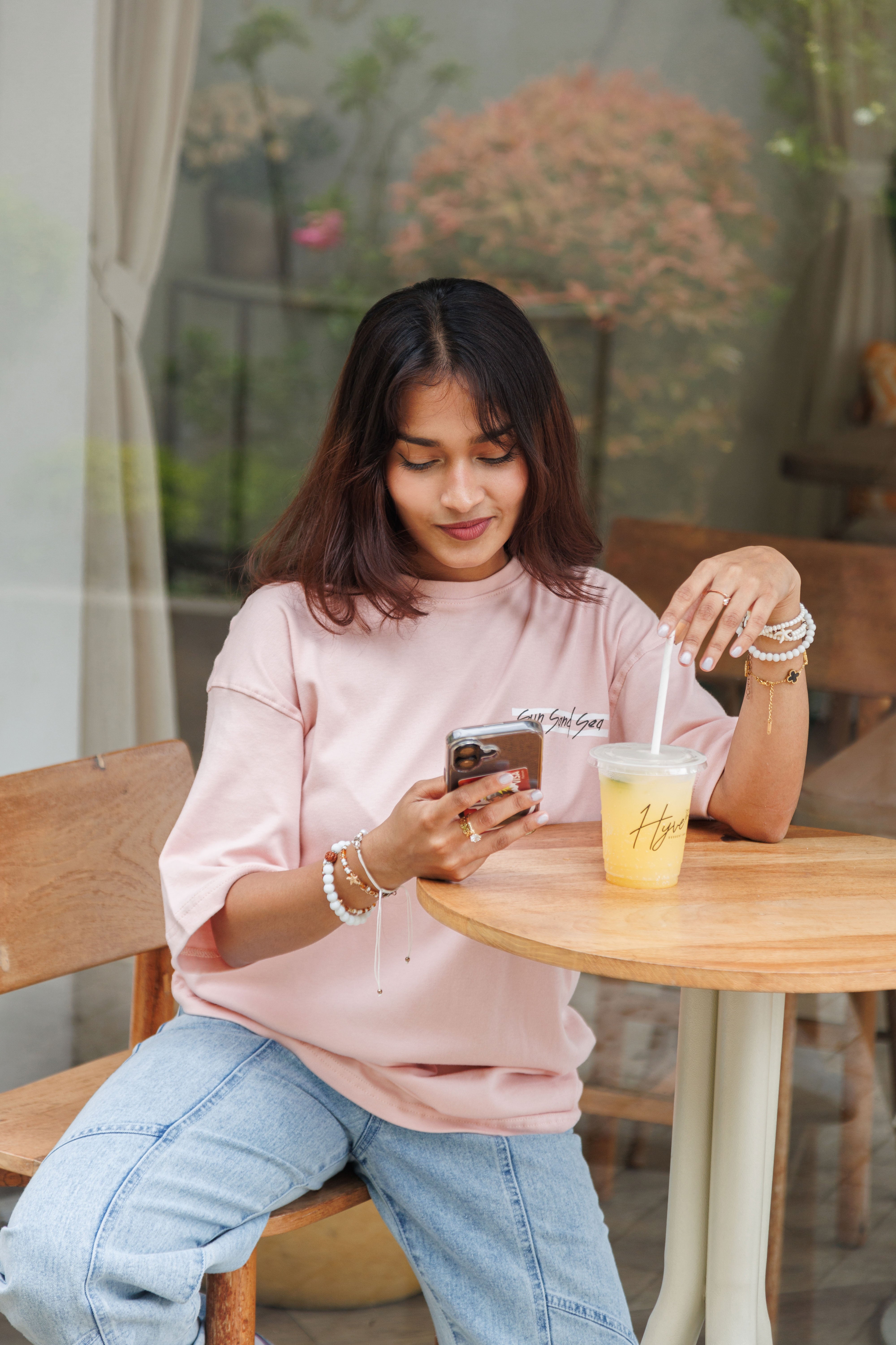 Caught in the City Unisex Oversized Tee- Pink