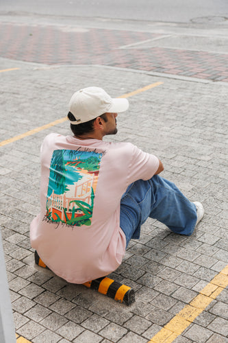 Caught in the City Unisex Oversized Tee- Pink