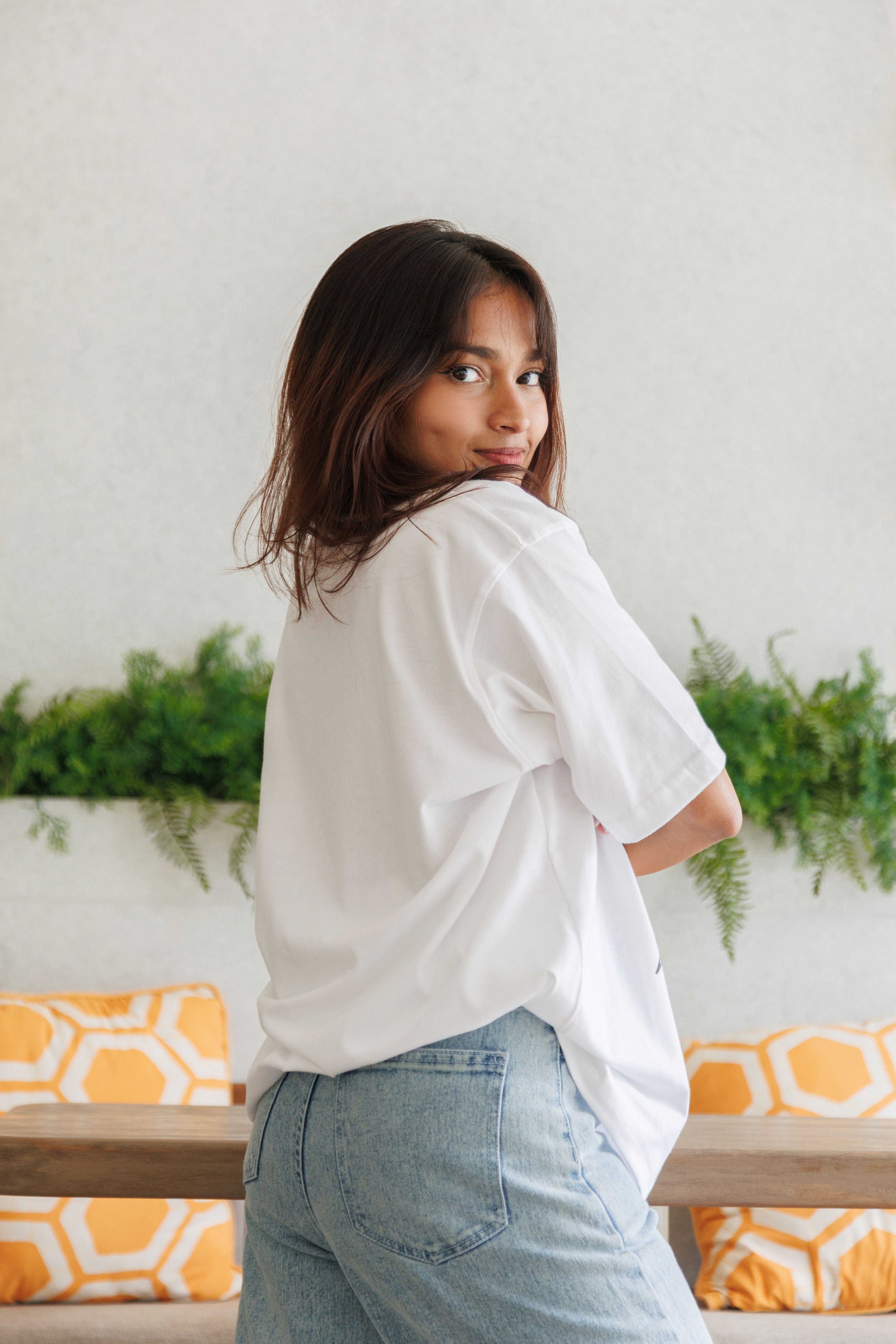 Caught in the City Unisex Oversized Tee- White