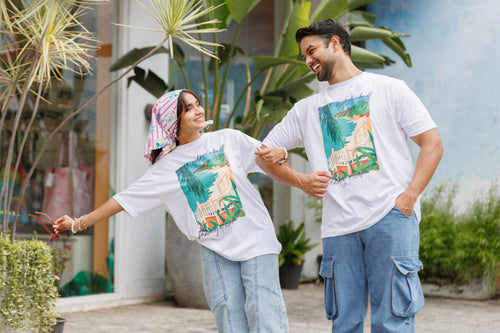 Caught in the City Unisex Oversized Tee- White