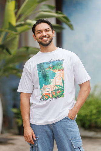 Caught in the City Unisex Oversized Tee- White