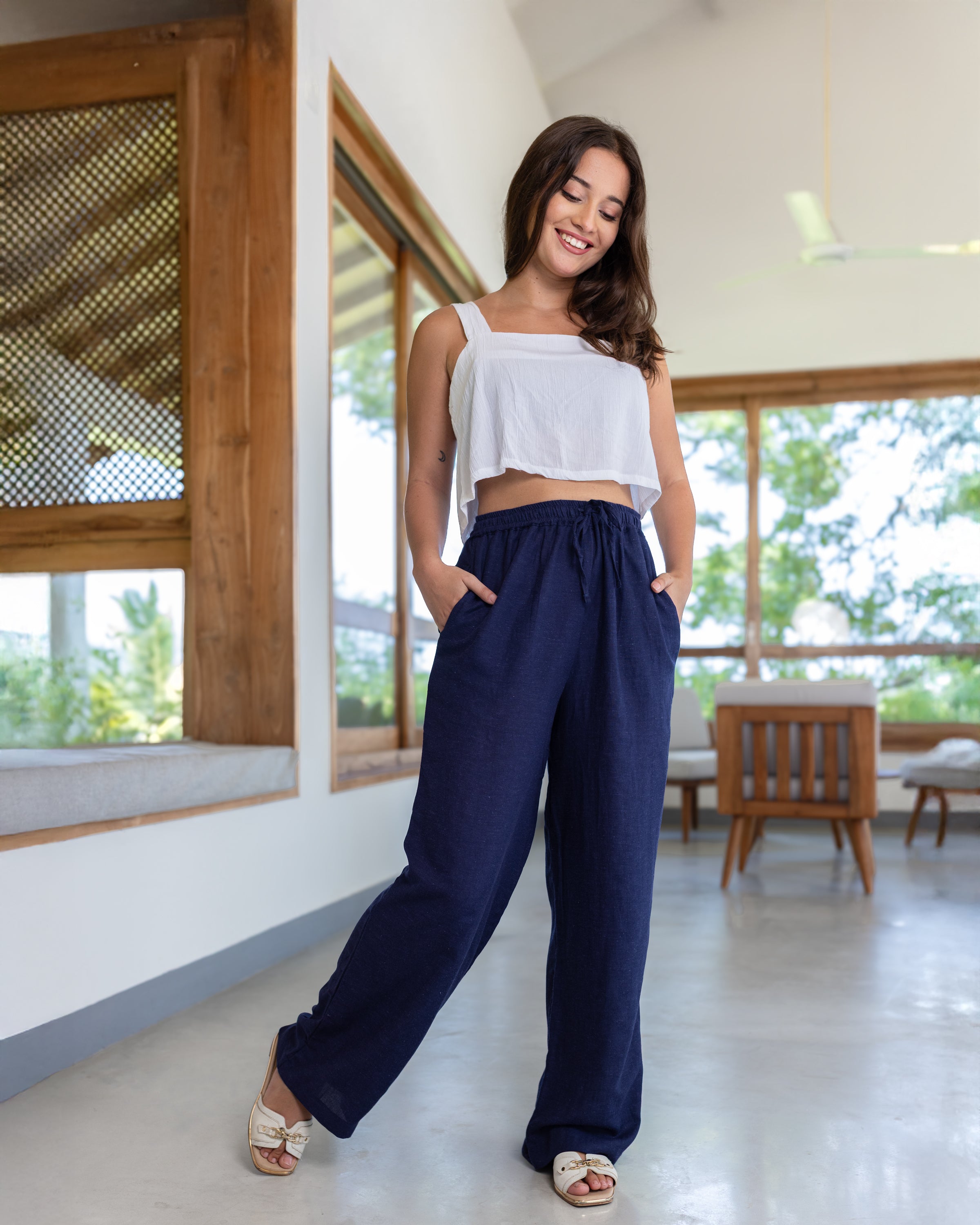 Bonny Pull on Pant- Blue