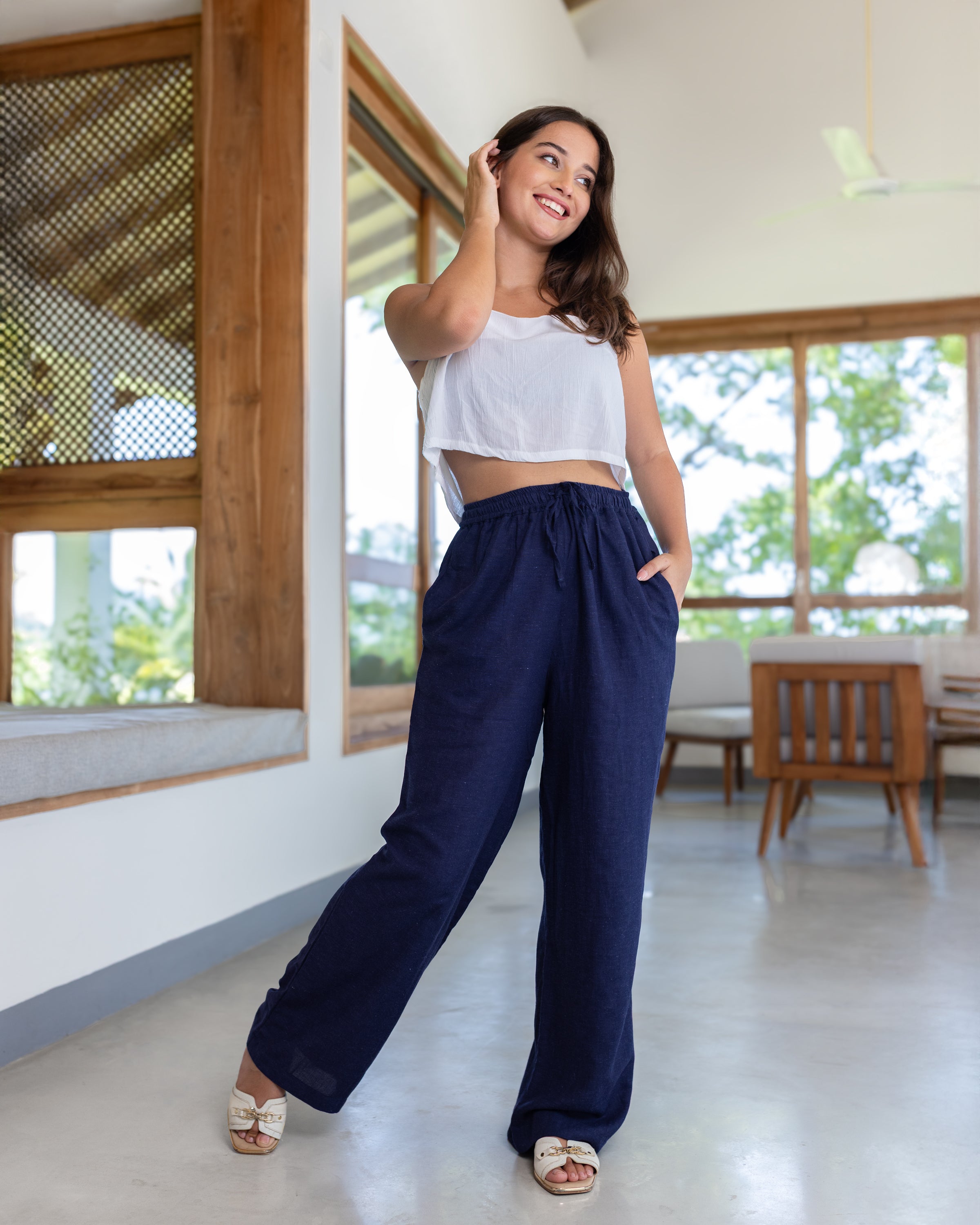 Bonny Pull on Pant- Blue