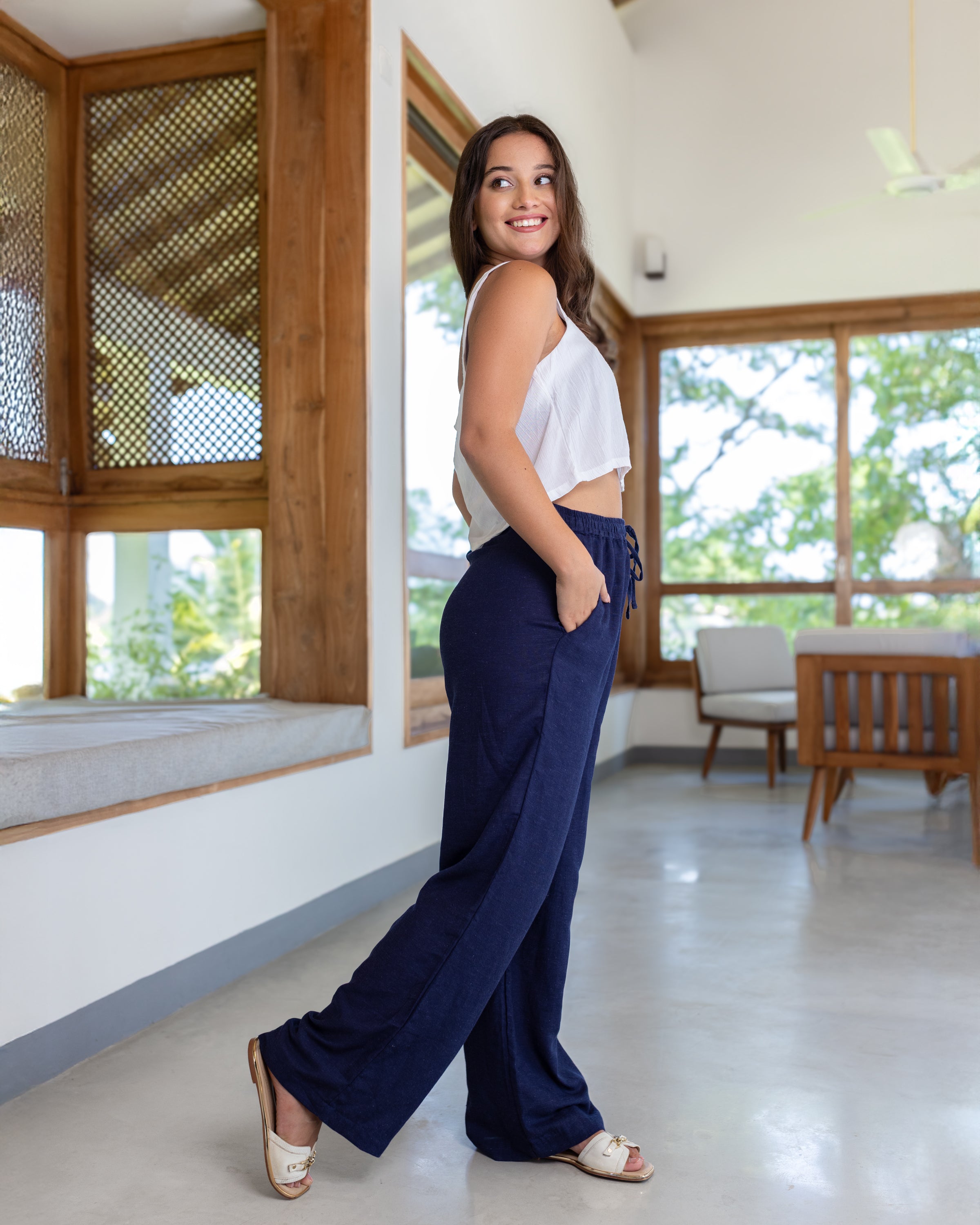 Bonny Pull on Pant- Blue