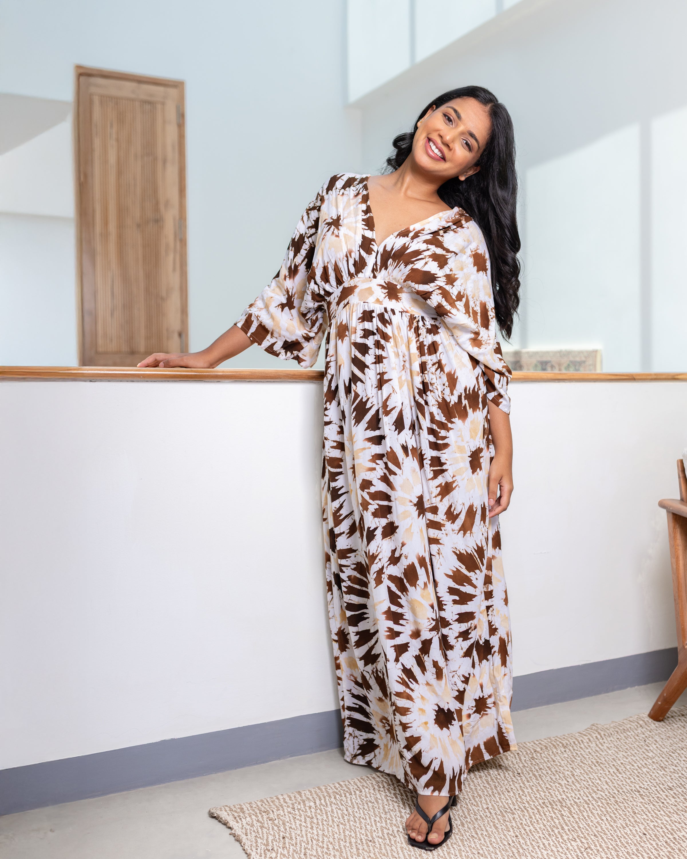 Rain Batik Kaftan-Brown