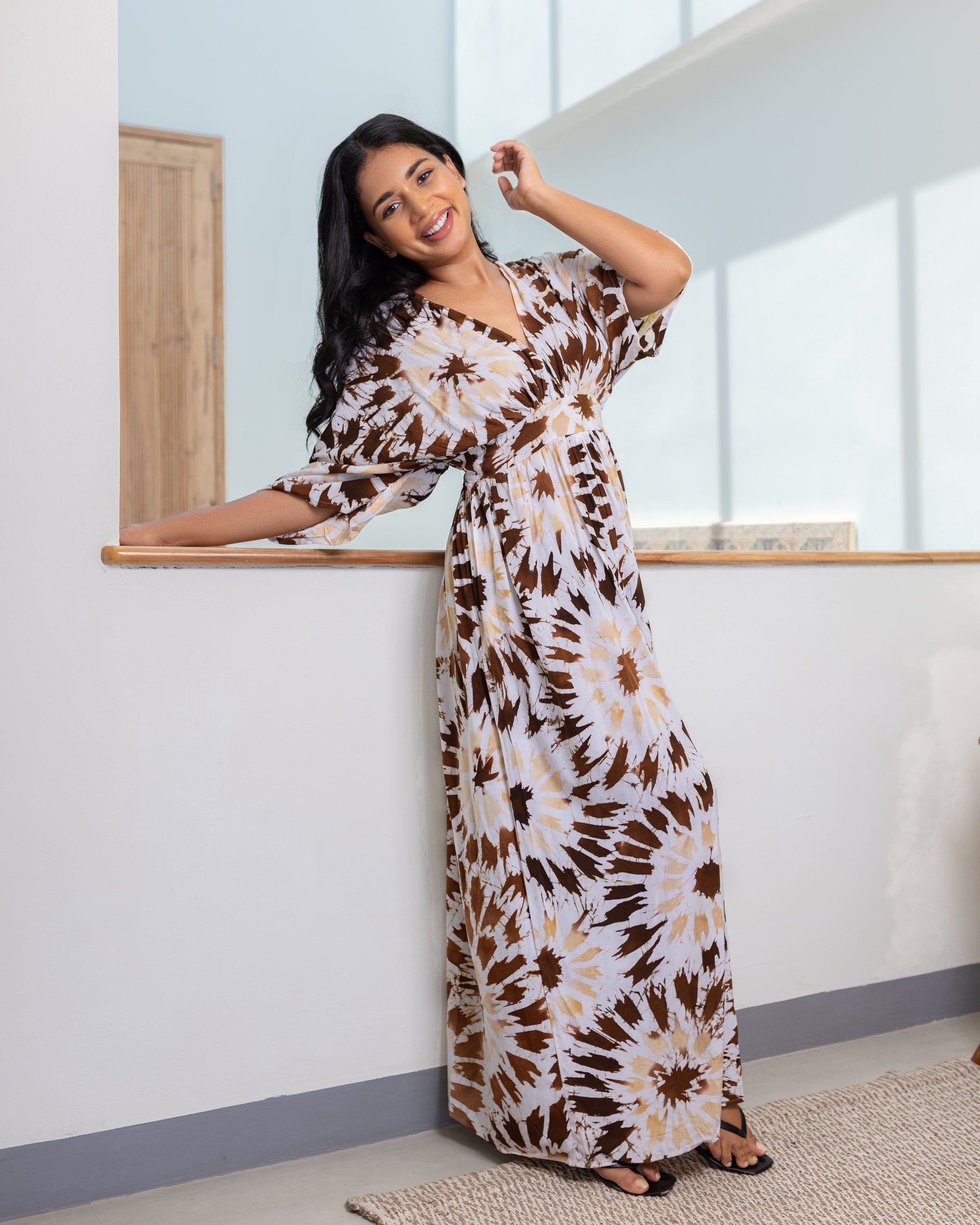 Rain Batik Kaftan-Brown