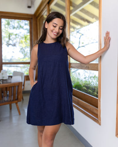 Of Cosy Shift Dress - Blue
