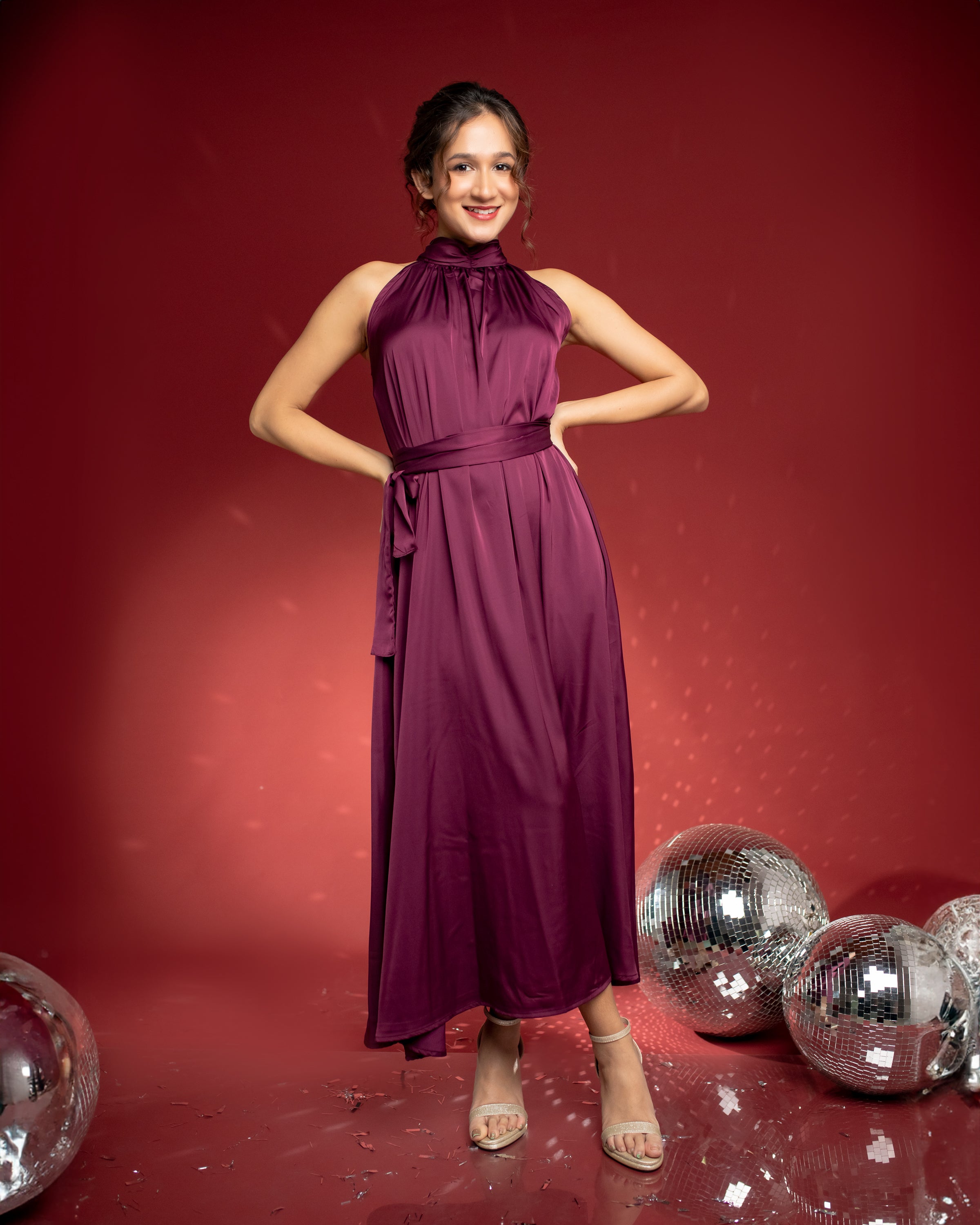 Sienna Halter neck dress -Indigo