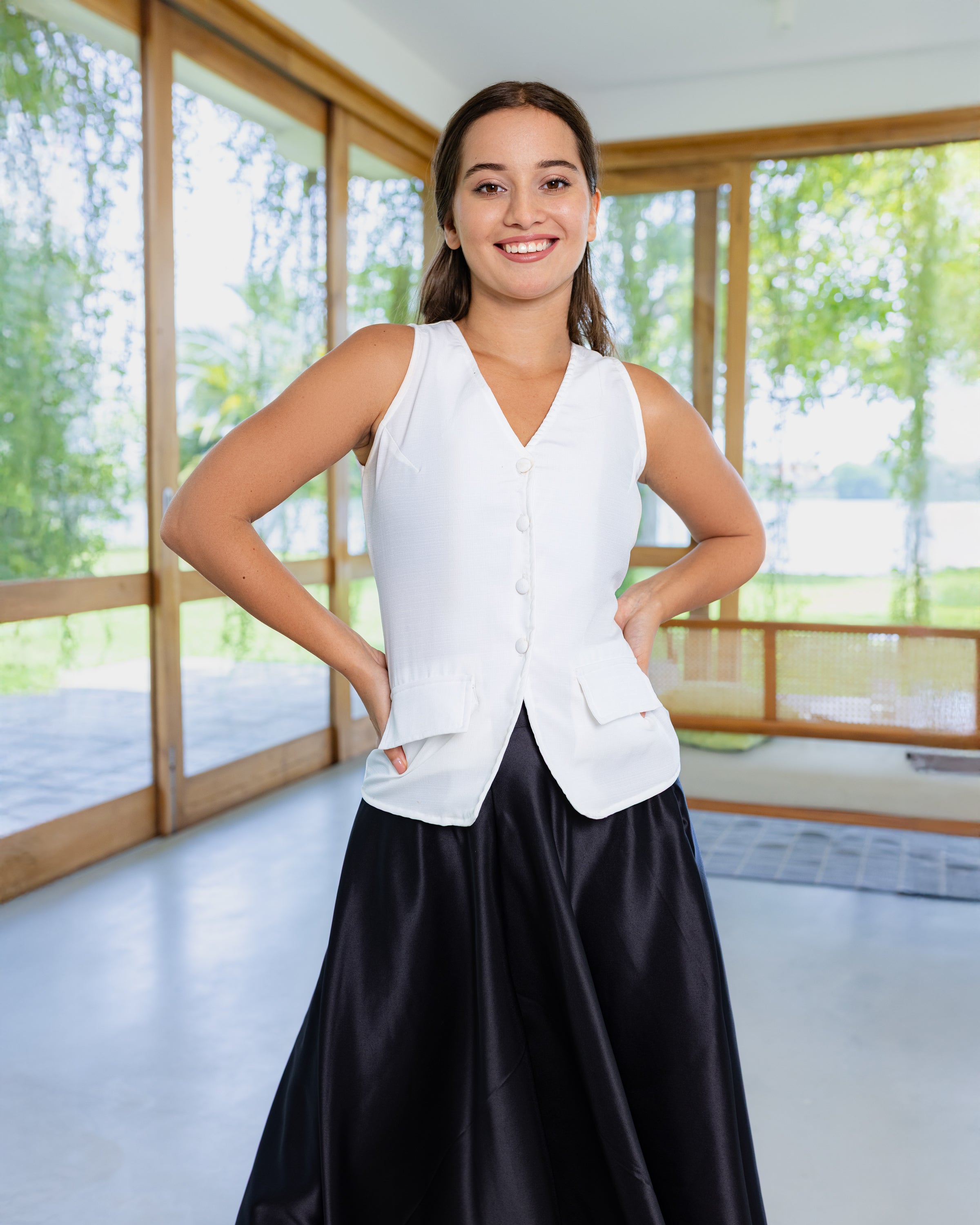 Hazel Workwear Top -White