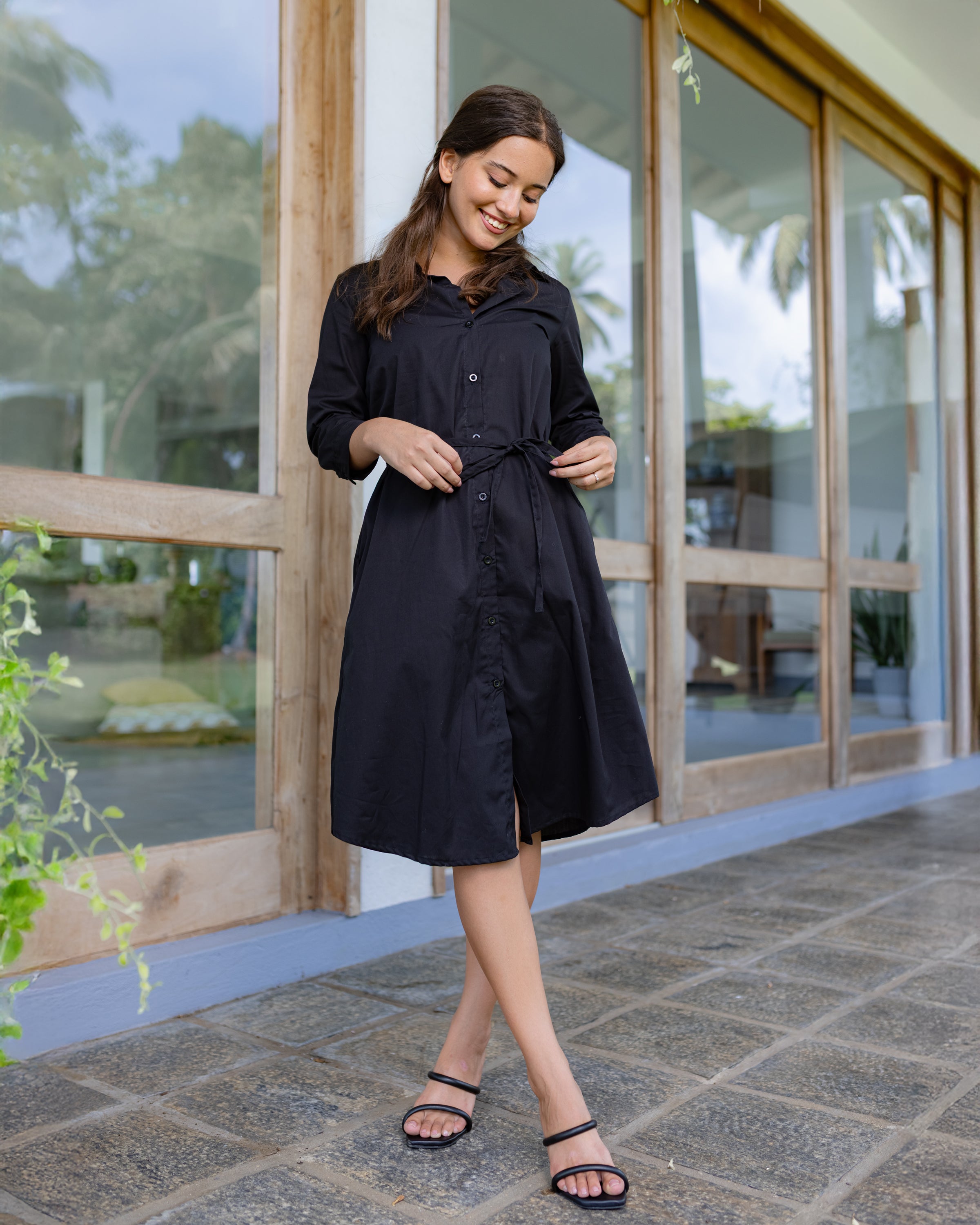 Lydia Shirt Dress - Black