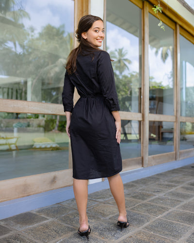 Lydia Shirt Dress - Black