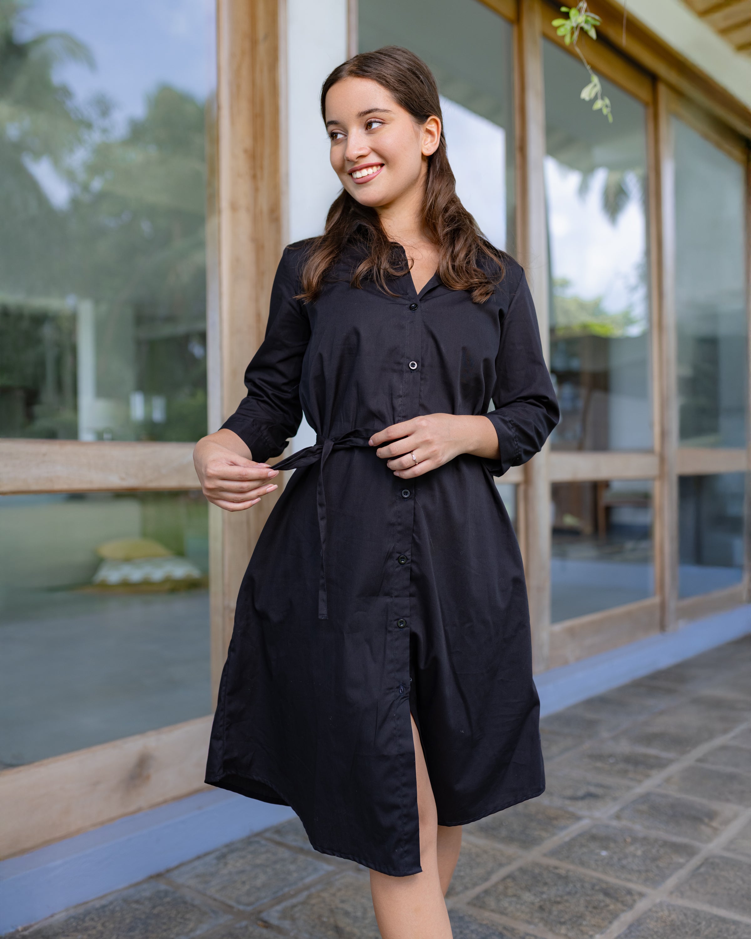 Lydia Shirt Dress - Black
