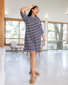 Jessy Striped T dress- Blue & White stripe