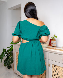 Gale Cutout Mini Dress -Green