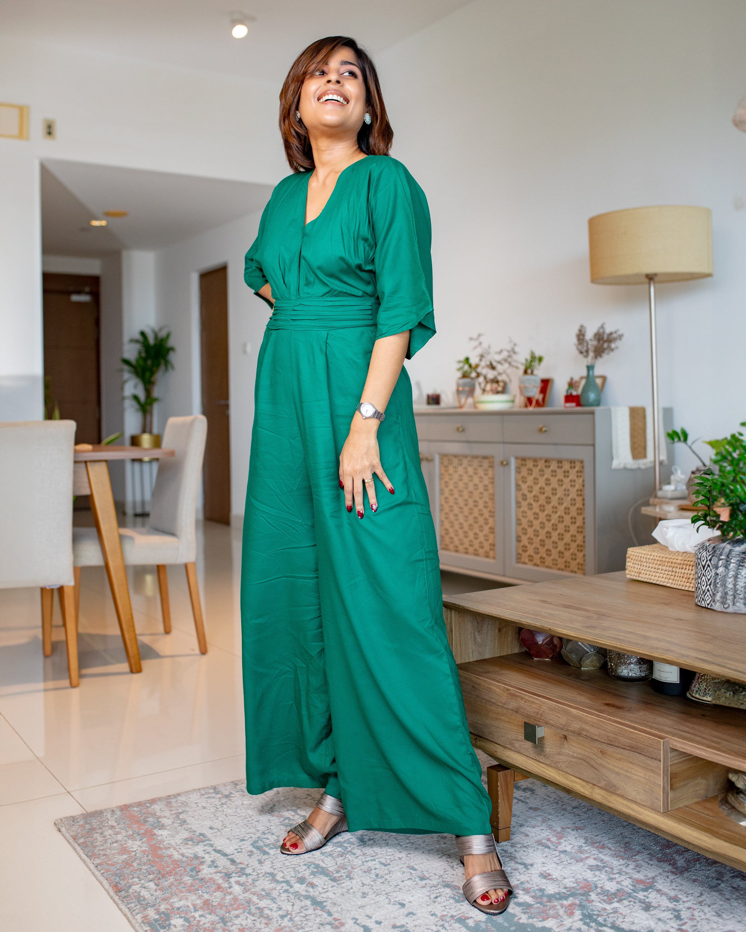 Luna Jumpsuit - Emerald Green