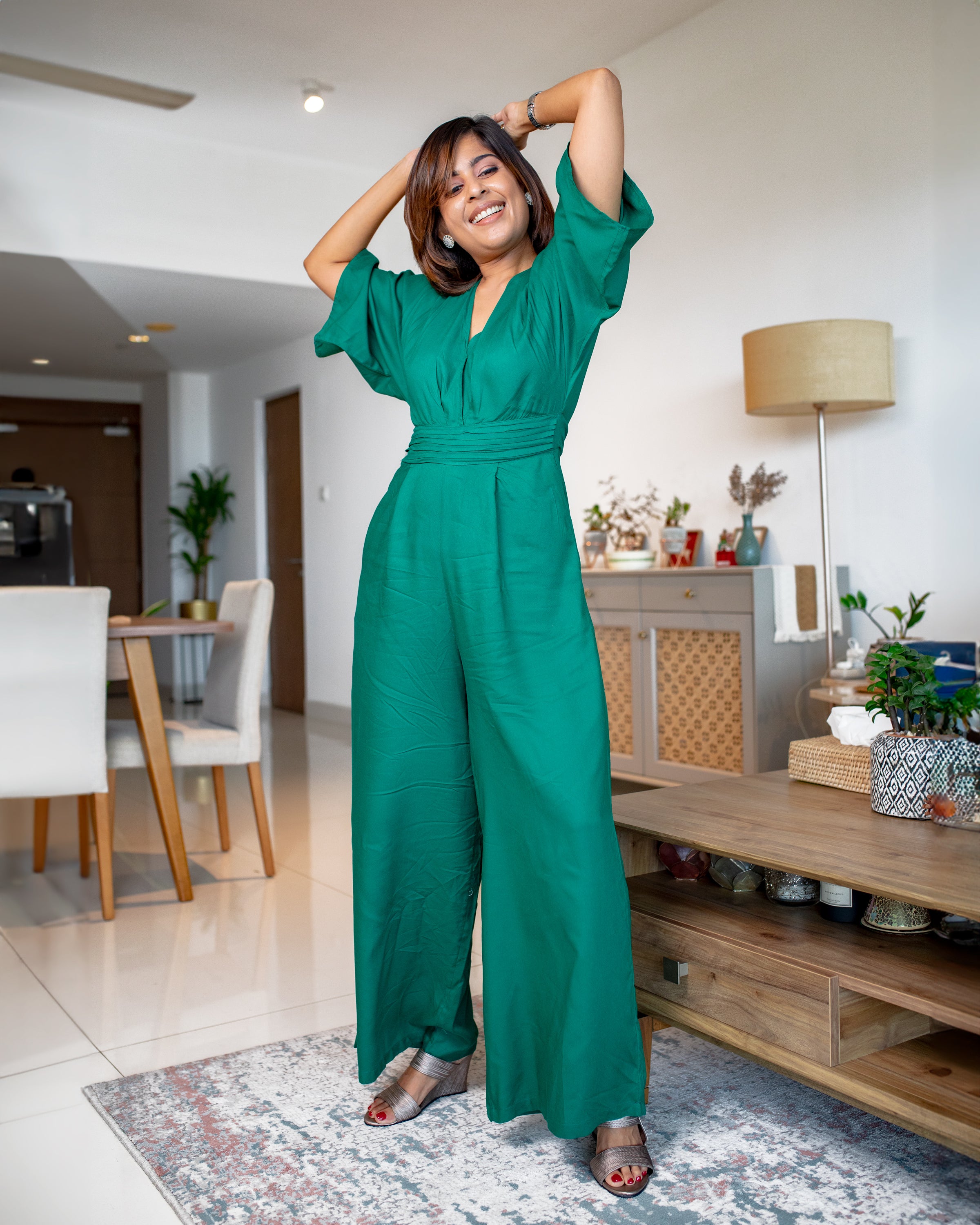 Luna Jumpsuit - Emerald Green
