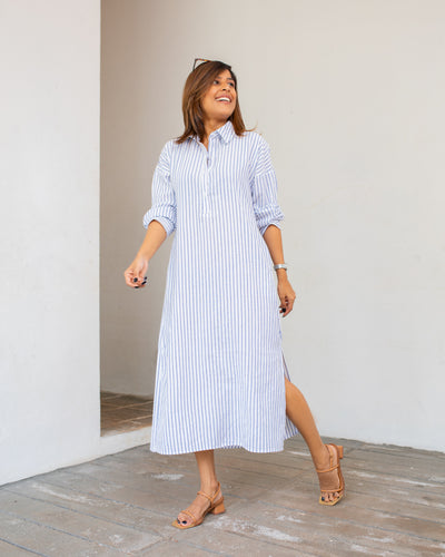 Nora White Linen Shirt Dress