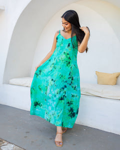 Aurora Batik Maxi Dress -Green