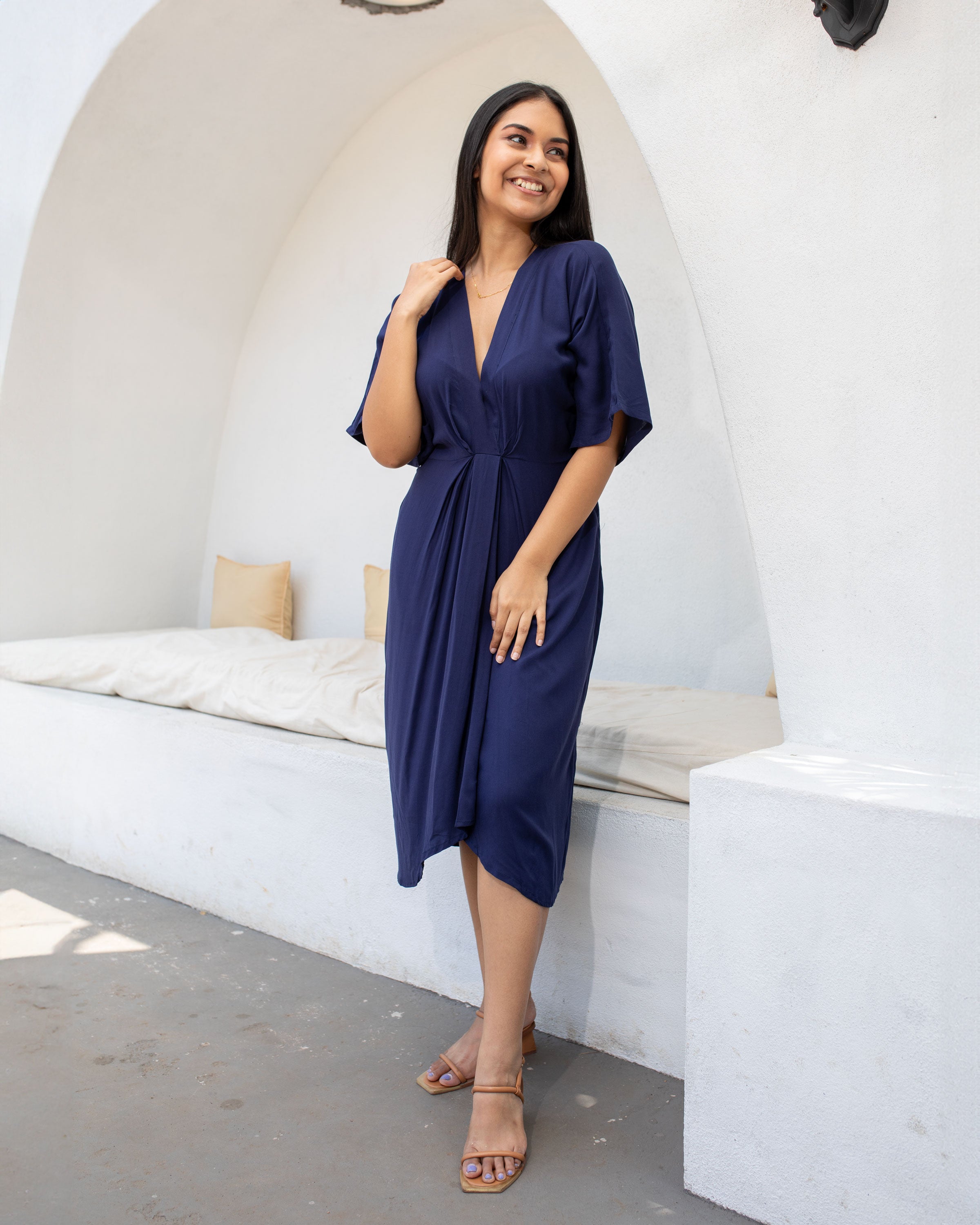 Andrea Shift Dress - Navy Blue