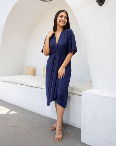 Andrea Shift Dress - Navy Blue