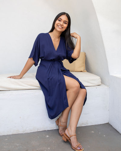 Andrea Shift Dress - Navy Blue