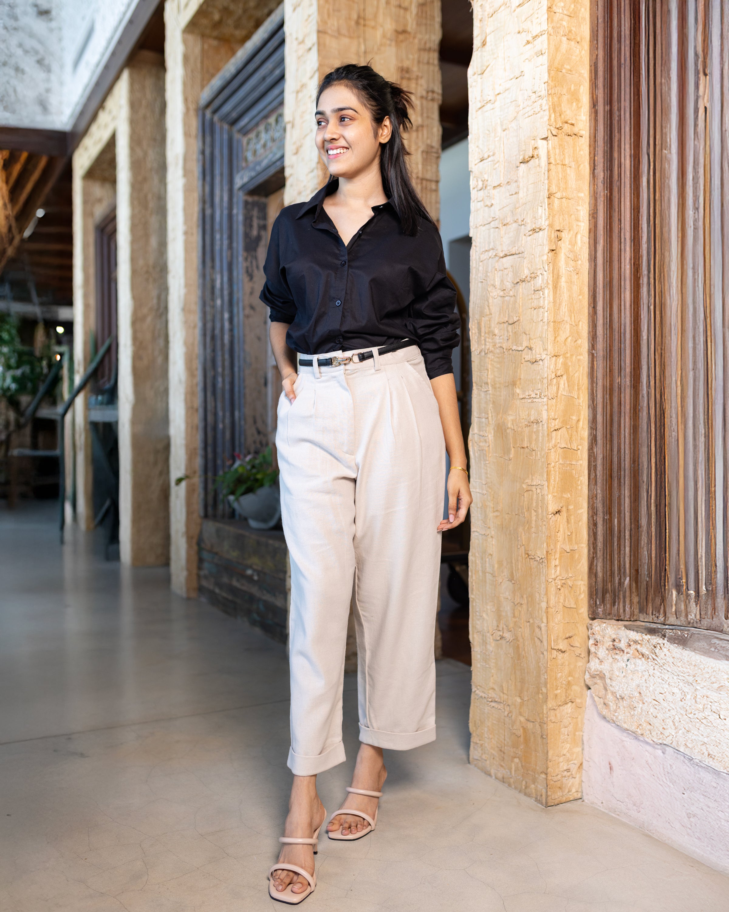 Tiffany Drop Shoulder Shirt - Black