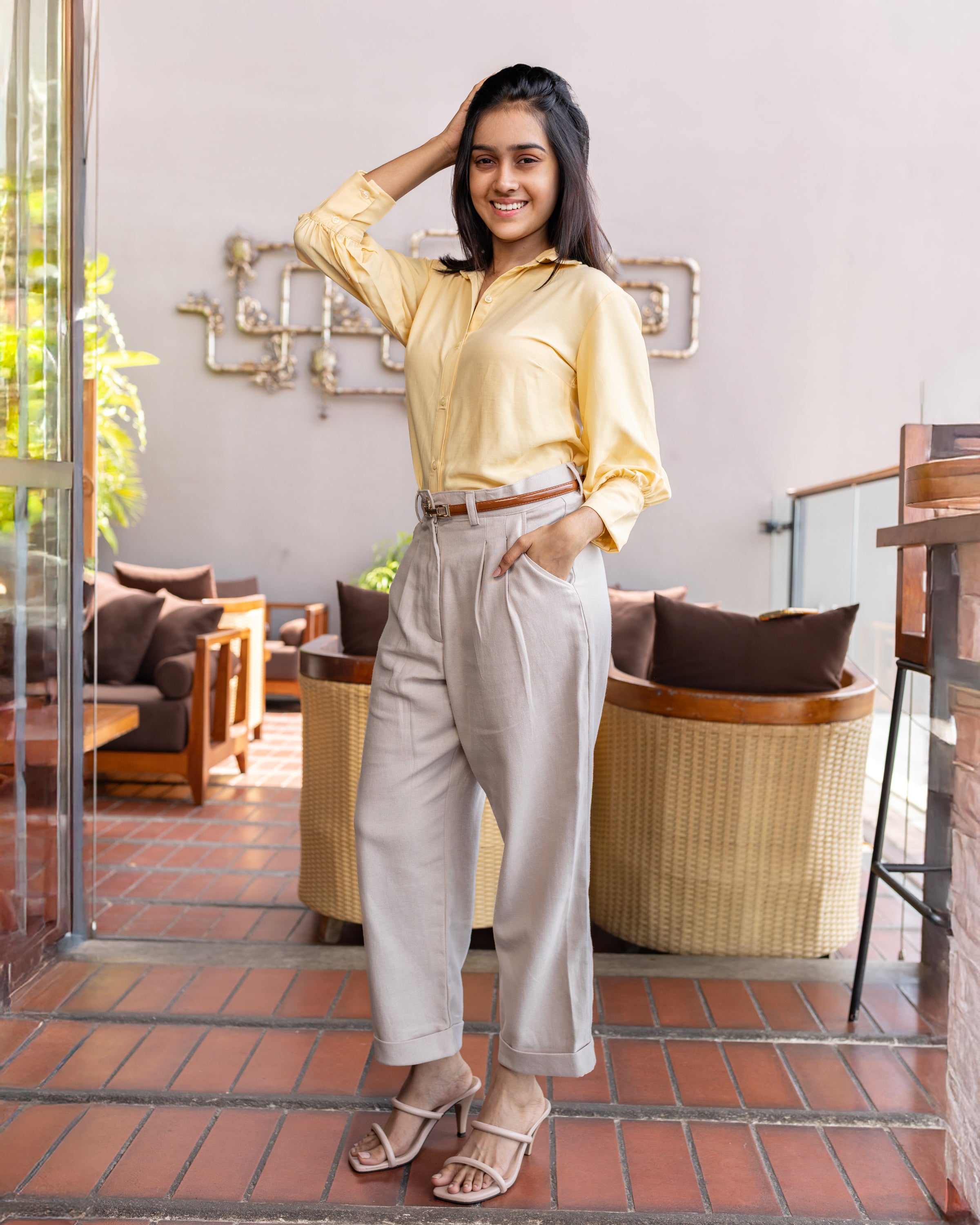 Tanya Workwear Pant - Beige