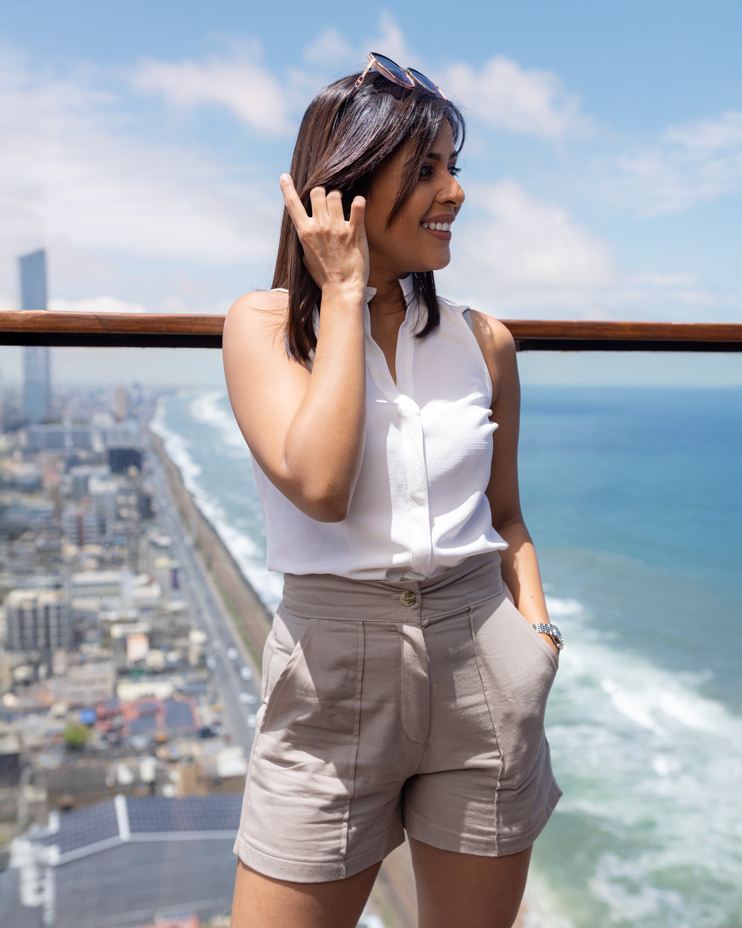 Sonnet Buttoned Mini Short - Beige