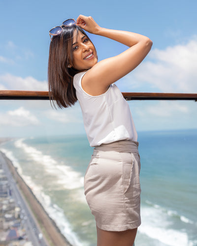Sonnet Buttoned Mini Short - Gray