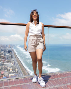 Sonnet Buttoned Mini Short - Gray