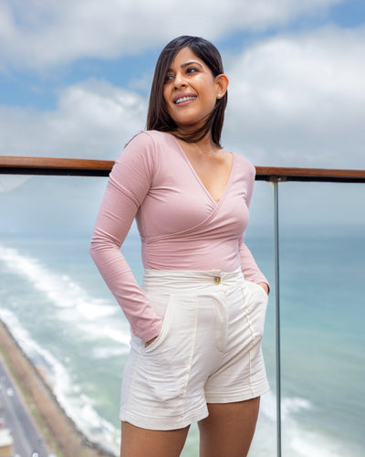 Sonnet Buttoned Mini Short - Beige